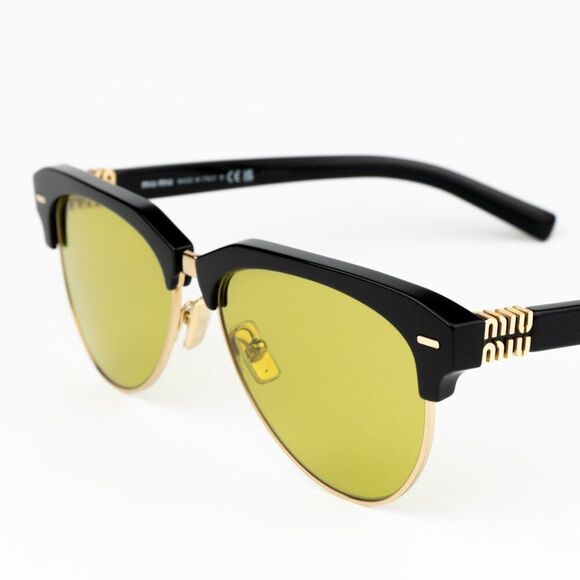 NEW Miu Miu MU09ZS 1AB07O Black Olive Green Browline Women Sunglasses 0MU 09ZS main image 12